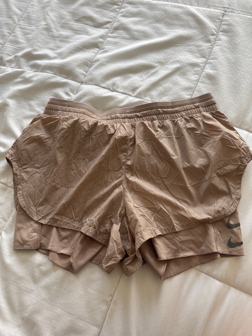 Nike Women's Brown/Tan Layered Running Shorts